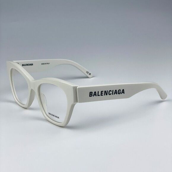 NEW Balenciaga BB0263O 003 White Square Unisex Eyeglasses - Picture 4 of 11